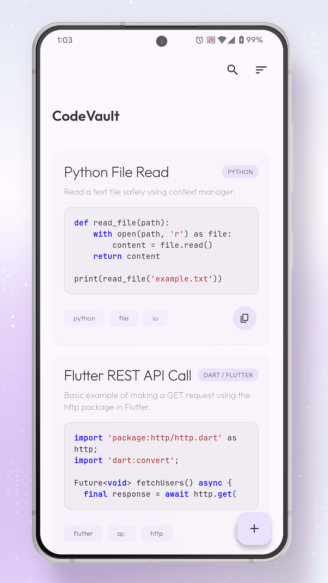 CodeVault – Code Notebook screenshot 2