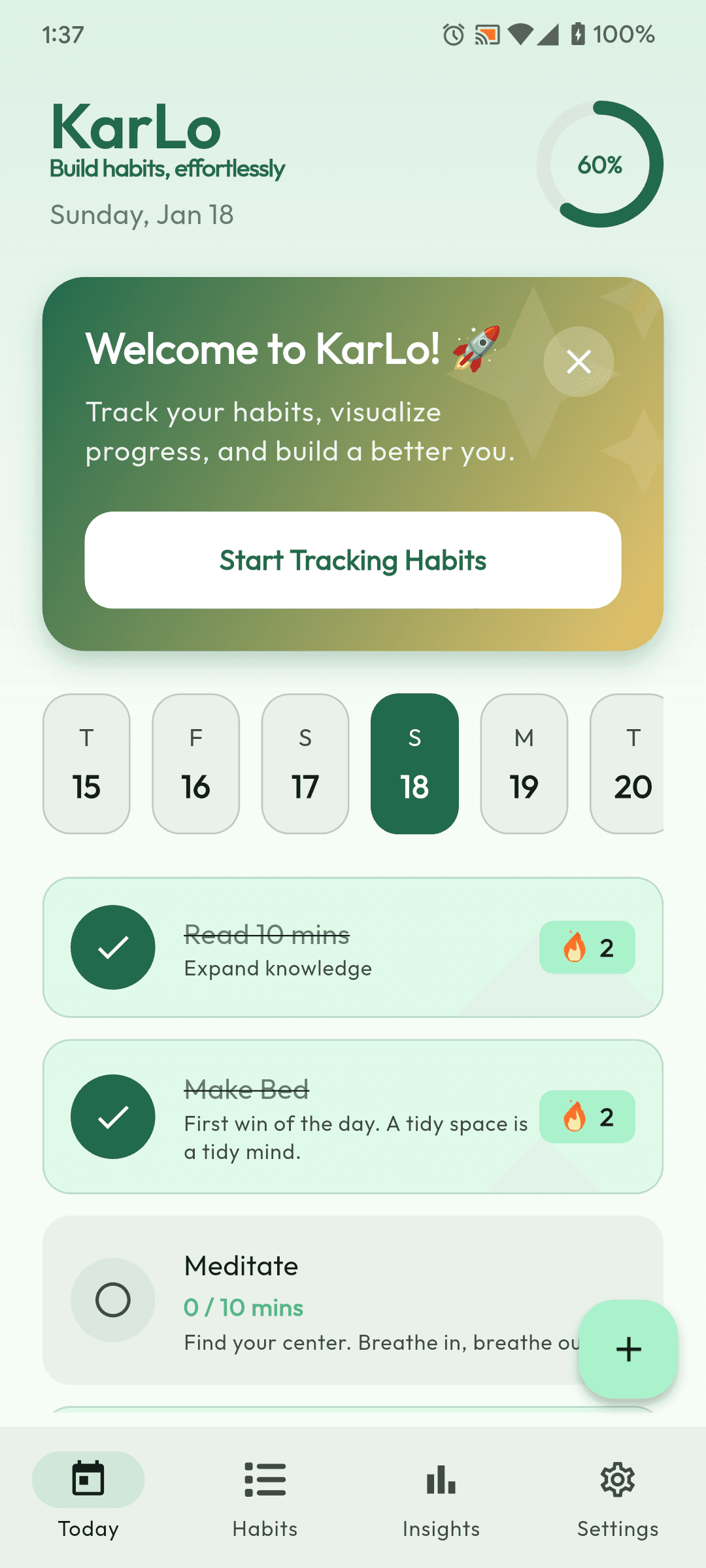 KarLo - Build habits, effortlessly! screenshot 1